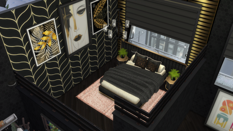 A little gold and black room